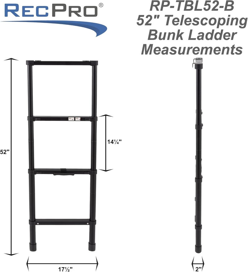 RecPro RV Telescoping Bunk Ladder 52" | Mounting Brackets Included - Image 1